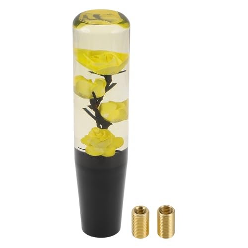 TUCKBOLD Car Shift Knob 20cm Front Shift Lever Knob Universal for Automatic and Manual Vehicle Acrylic Yellow with 2 Adapter 1 Set - Image 1