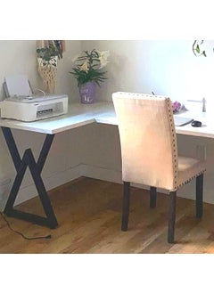 Cartvilla CARTVILLA Metal Table Legs DIY Furniture Legs Black Dining Table Leg Cast Iron Legs Computer Desk Legs Office Desk Legs Set of 2 Triangle Shape  - Image 4