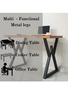 Cartvilla CARTVILLA Metal Table Legs DIY Furniture Legs Black Dining Table Leg Cast Iron Legs Computer Desk Legs Office Desk Legs Set of 2 Triangle Shape  - Image 5