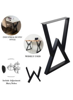 Cartvilla CARTVILLA Metal Table Legs DIY Furniture Legs Black Dining Table Leg Cast Iron Legs Computer Desk Legs Office Desk Legs Set of 2 Triangle Shape  - Image 2