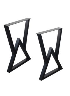 Cartvilla CARTVILLA Metal Table Legs DIY Furniture Legs Black Dining Table Leg Cast Iron Legs Computer Desk Legs Office Desk Legs Set of 2 Triangle Shape  - Image 1