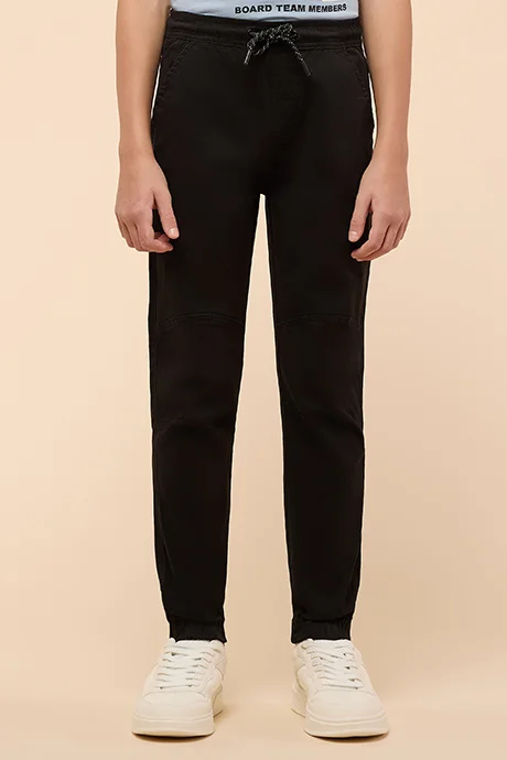 أر أند بي Solid Jogger Pants with Drawstring Waist