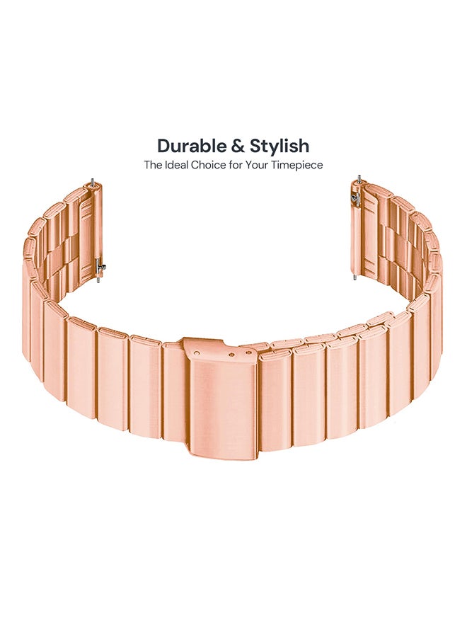 O Ozone Metal Band for Samsung Galaxy Watch Ultra LTE 47mm / Galaxy Watch 3 45mm 22mm Stainless Steel wristband for Huawei Watch GT/GT 2 46mm - Rose Gold - Image 5