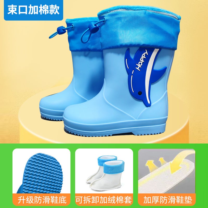 Children'S Rain Boots Cute Cartoon Boys And Girls Kindergarten Baby Waterproof Shoes Overshoes Medium And Big Children Non-Slip Rain Boots Rubber Shoes - Image 1