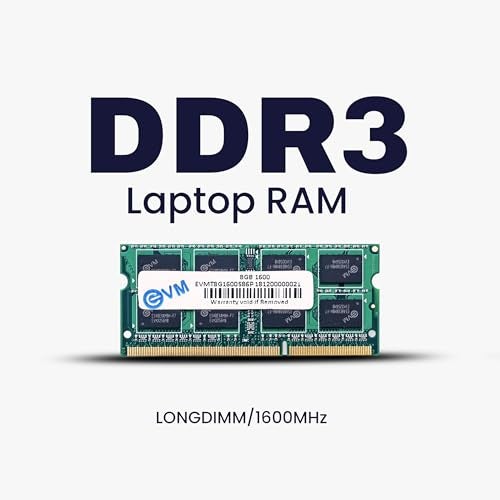 EVM 8GB DDR3 Laptop RAM 1600MHz | SO-DIMM – 1.35V Low Voltage | 204-PIN Pin, Intel & AMD Compatible | High-Speed Laptop Memory Upgrade | 10 Year Warranty (EVMT8G1600S86P) - Image 2