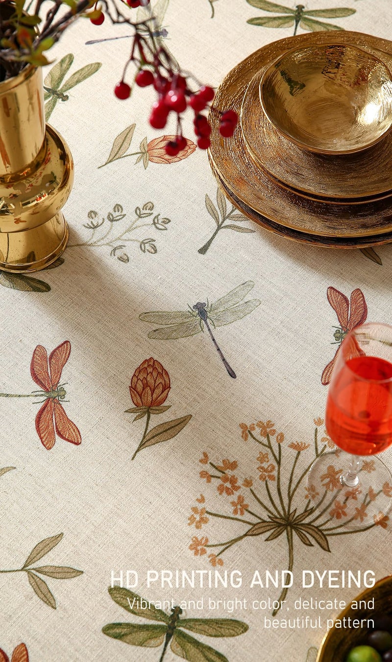 ISAENNE Designer Floral Linen Small Square Tablecloth,French Off White Elegant Table Cloth,Washable Home Decor Tablecloths for Dining Thanksgiving Kitchen Christmas Party,55"*55"-Grace B - Image 5