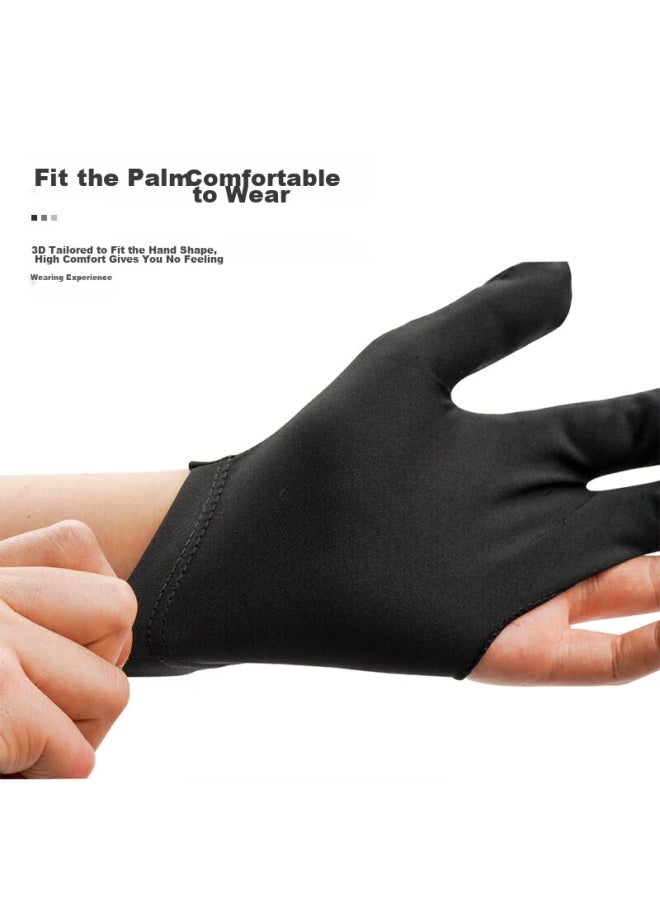 Invui Billiard Gloves, Suitable For Both Left And Right Hands, Three-finger High-elasticity Non-slip Pool Accessories, One Size Fits All, 15 Pieces Per Pack - Image 3