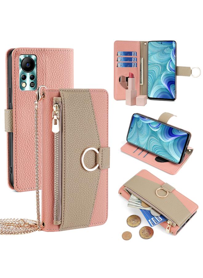 إيروريكس جراب هاتف Infinix Hot 11s NFC Crossbody من الجلد بملمس الليتشي - Image 1