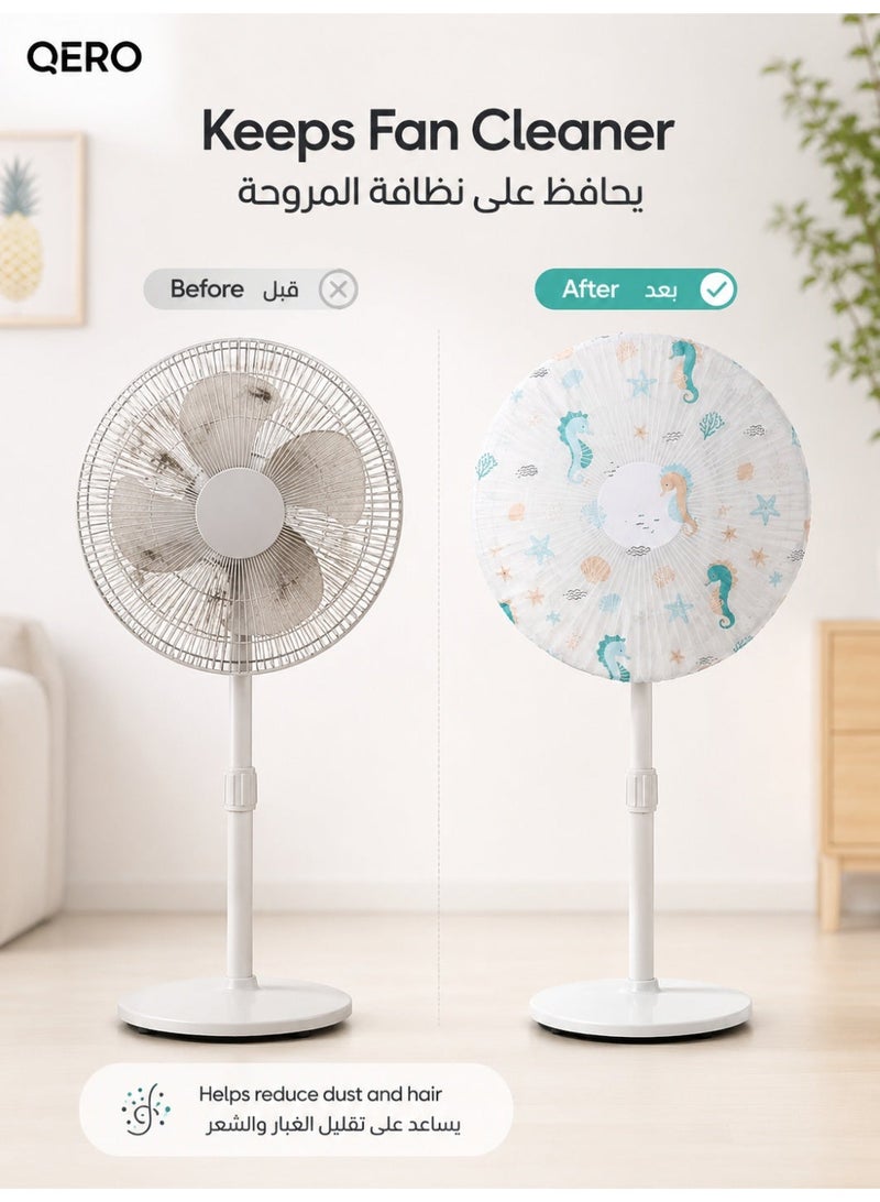 QERO Washable Fan Cover Guard for 16-20 Inch Fans, Dustproof Safety Mesh Net for Pedestal and Table Fans, Foldable Reusable Protector - Image 3
