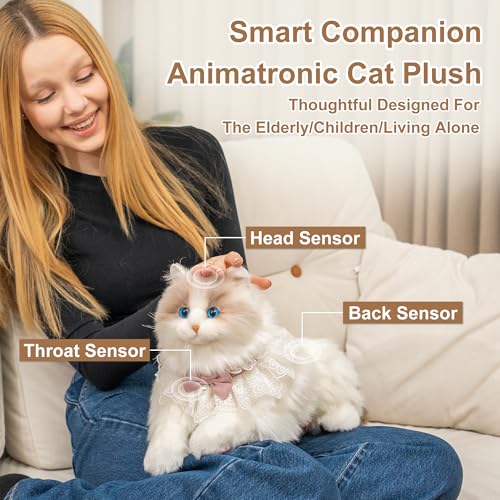 Chongker 248 Interactive Robot Cat Plush Stuffed Animal Interactive Pet with Touch Control Kitten Electronic Pet Robotic Kitty Toy Interactive Cat 11 - Image 5