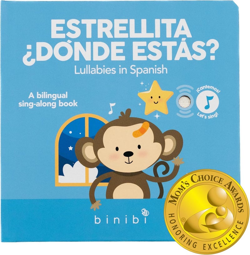 Binibi Store Spanish Musical Book for Toddlers 1-3 Estrellita ¿Dónde Estás? & Other Nursery Rhymes | Spanish Learning for Kids | Bilingual Children's Sound Book | Libro en español para bebés - Image 1