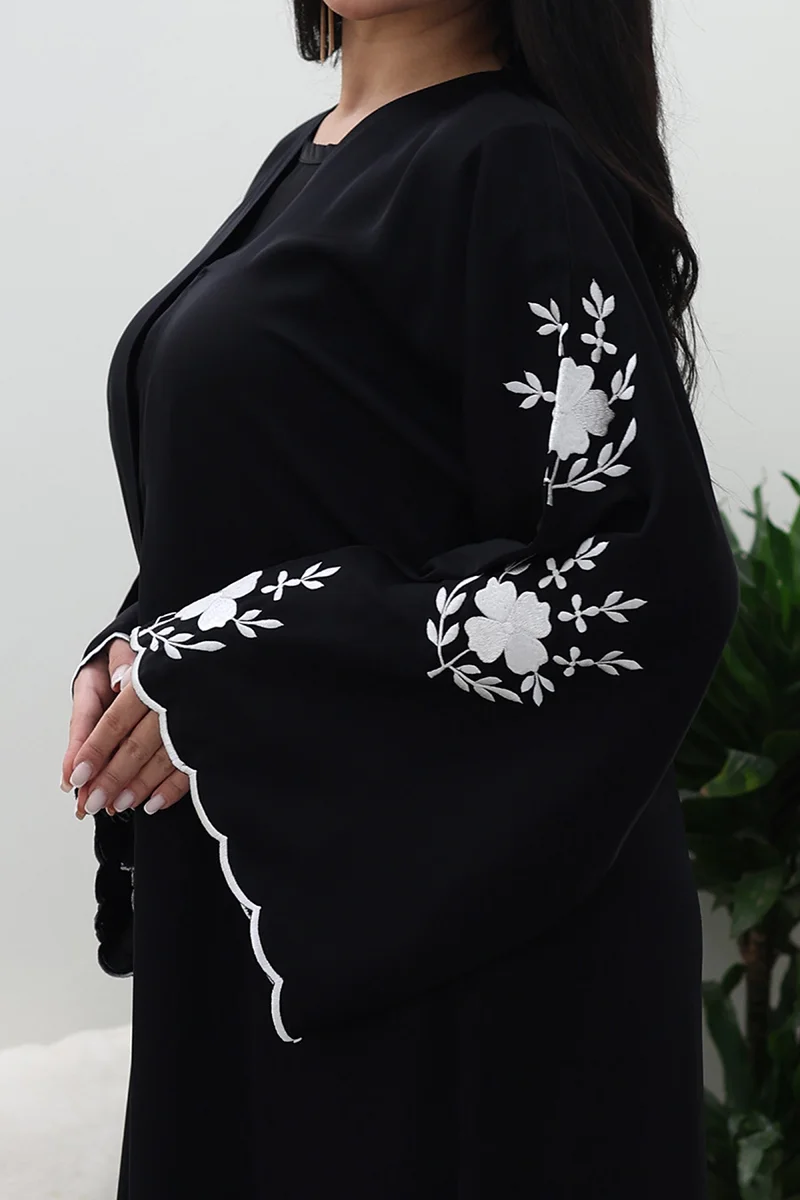 NUKHBAA Black Blossom Abaya-768