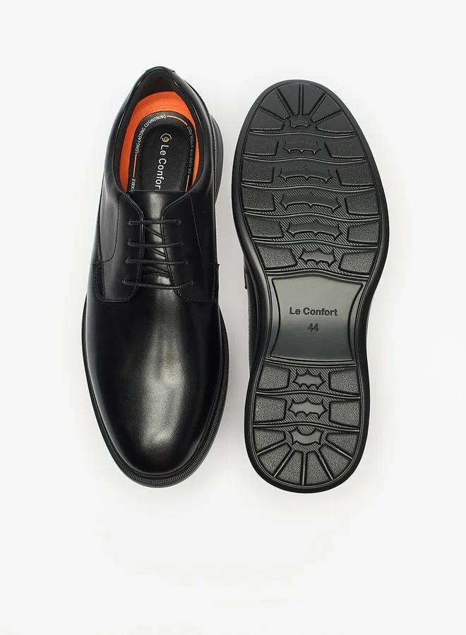 Le Confort Men's Solid Derby Shoes with Lace-Up Closure