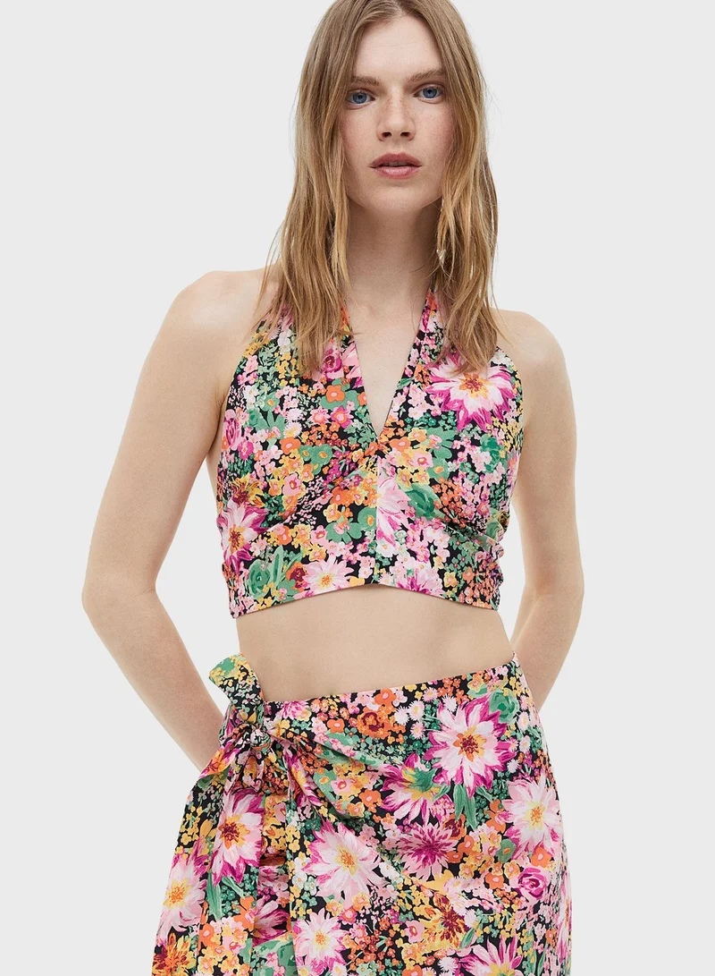 اتش اند ام Floral Halter Neck Top
