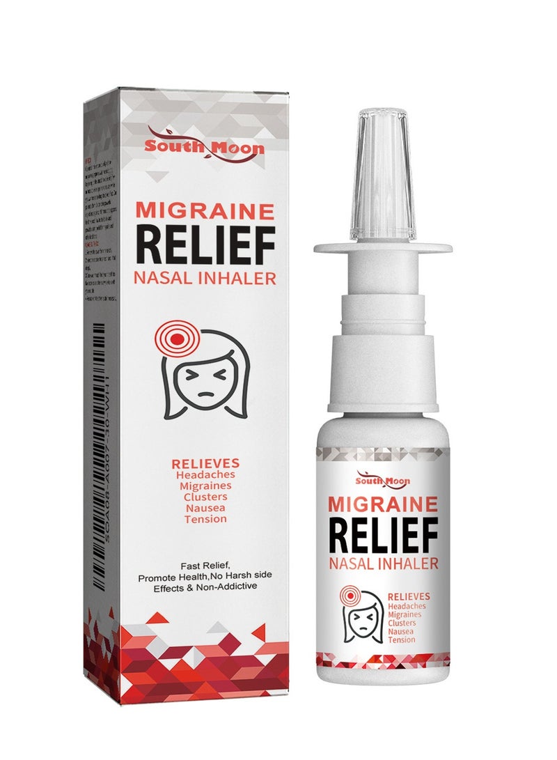 SOUTH MOON Headache Relief Spray, Migraine Relief Nasal Inhaler, Natural Stress Relief Spray, Headache Relief Aromatherapy, Anti-Anxiety Spray, Nasal Body Spray, Anxiety Relief for Adults 30ml  - Image 1