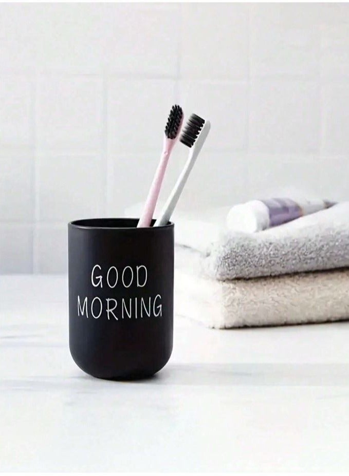 1 Piece Black Toothbrush Mouthwash Cup - Image 1