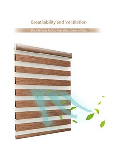 Zebra Blinds Zebra Wooden Blinds for Windows or Outdoor Decor of The Home (Brown)  - Image 4