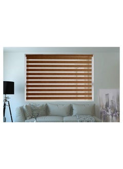 Zebra Blinds Zebra Wooden Blinds for Windows or Outdoor Decor of The Home (Brown)  - Image 1