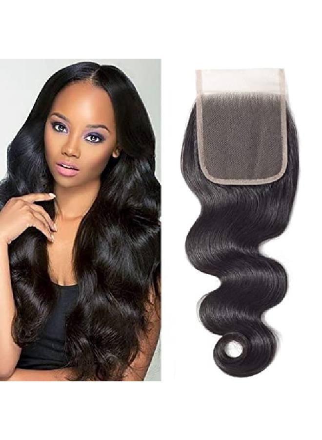 DMS Body Wave Closure Human Hair Lace Closure 4X4 Free Part Lace Closure 12A Brazilian Virgin Human Hair Top Swiss Lace Closure (8Inch) - Image 1