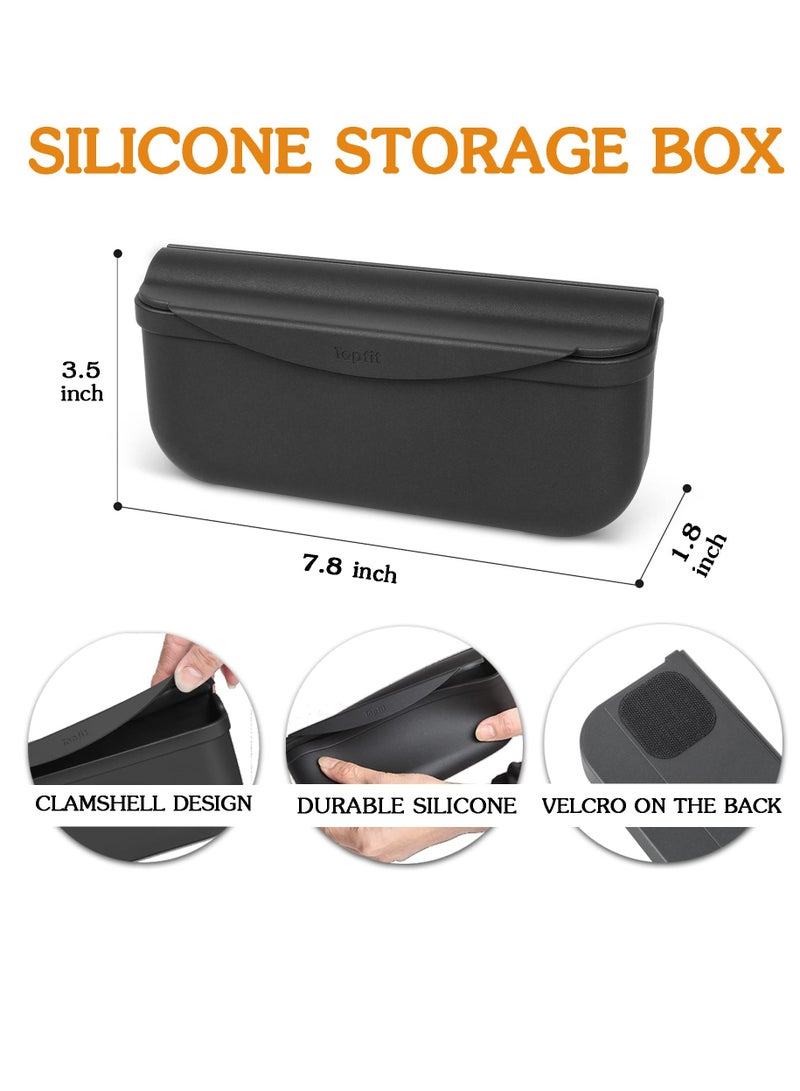 Generic for Tesla Model 3 Model Y Car Glasses Storage Box Interior Accessories Storage Box, Center Console Storage Box Silicone Accessories with Sunglasses Key Card Holder for Tesla Model S X  - Image 5