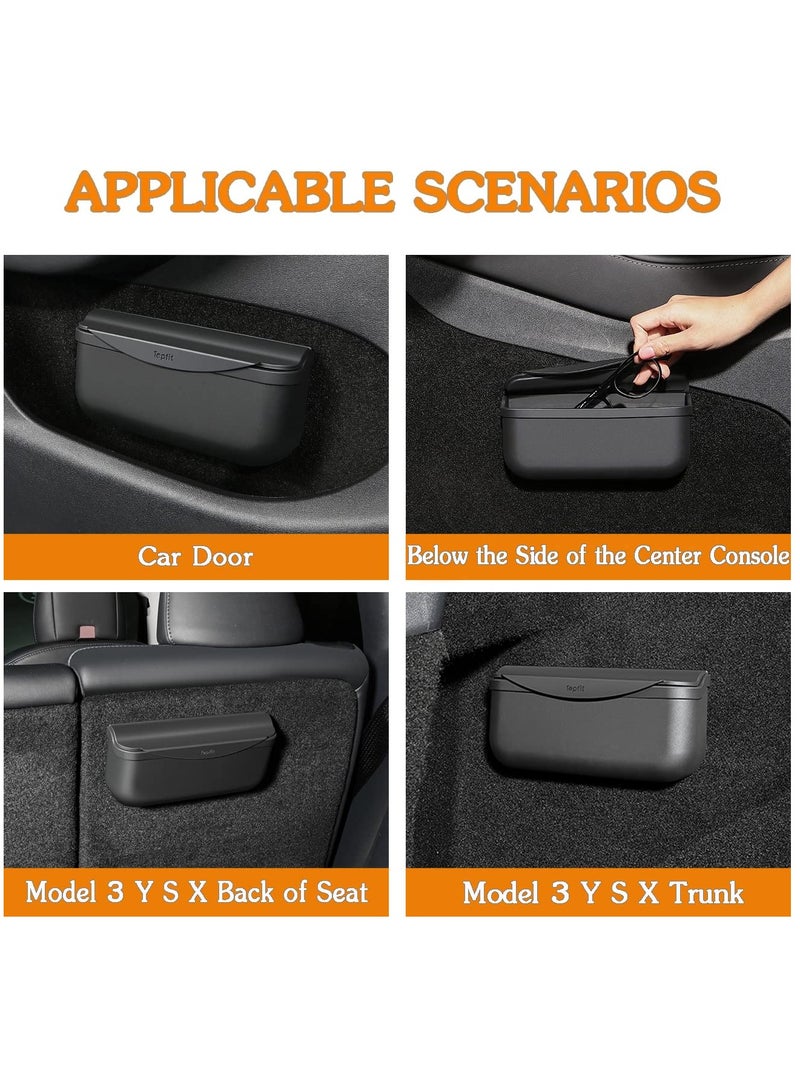 Generic for Tesla Model 3 Model Y Car Glasses Storage Box Interior Accessories Storage Box, Center Console Storage Box Silicone Accessories with Sunglasses Key Card Holder for Tesla Model S X  - Image 2