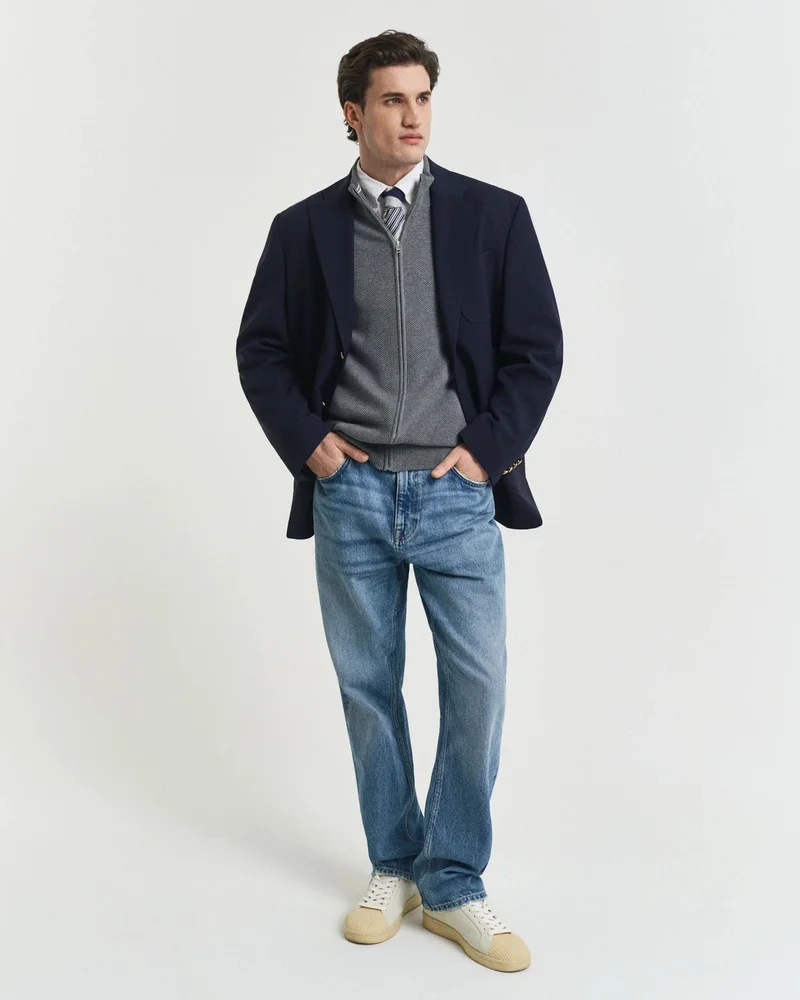 GANT  Gant Cotton Piqué Zip Cardigan for Men | Best Price UAE