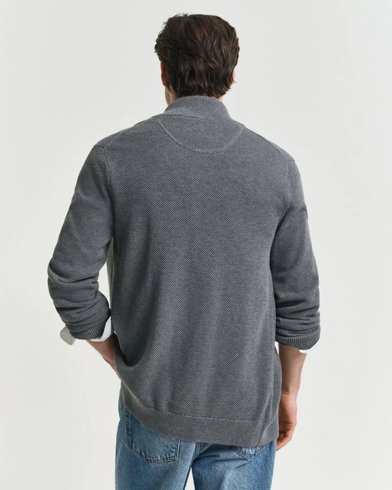 GANT Gant Cotton Piqué Zip Cardigan