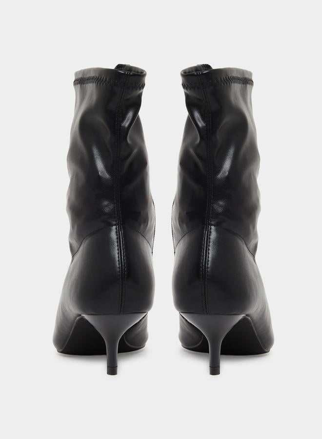 ستايلي حذاء بوت سادة بكعب قطة - Image 5