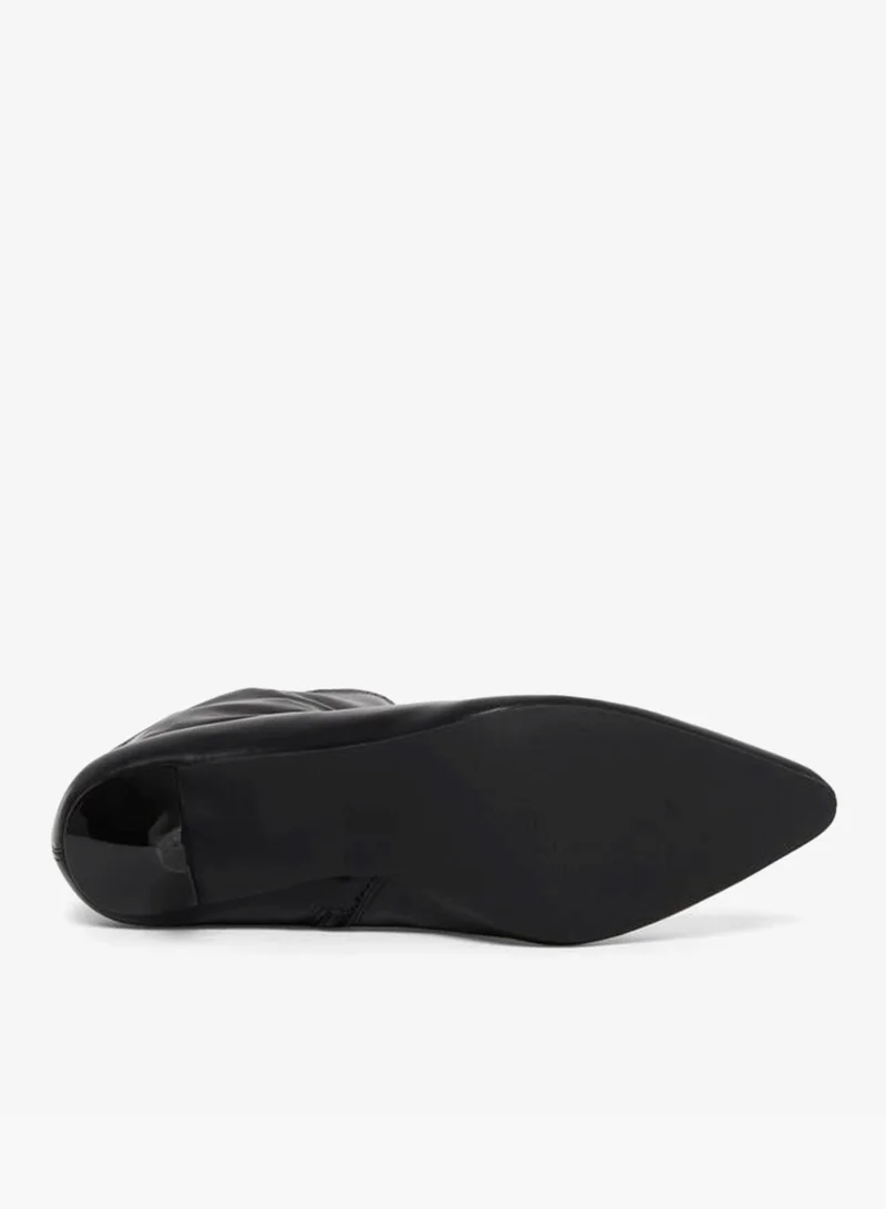 Styli Black Kitten Heel Ankle Boots