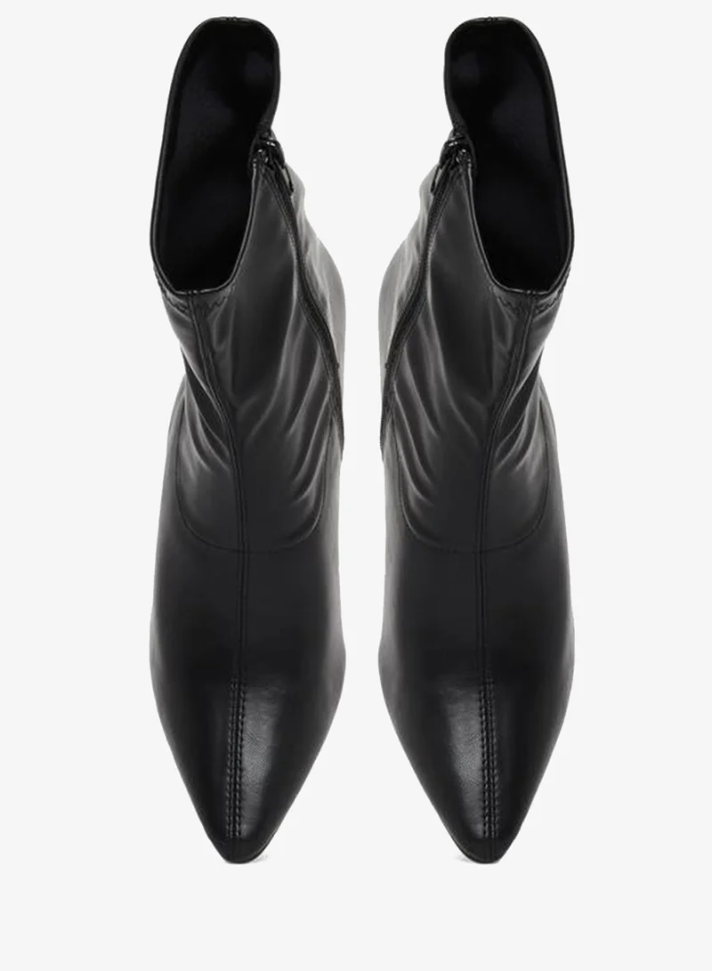 Styli Black Kitten Heel Ankle Boots