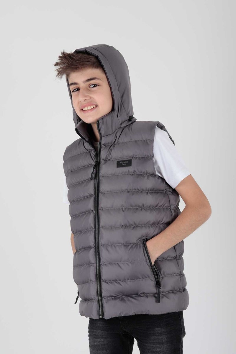 Ahenk Kids AHENGİM BOYS CHILDREN VEST BOYS CHILDREN HOODED PUFF VEST AK215051 - Image 3