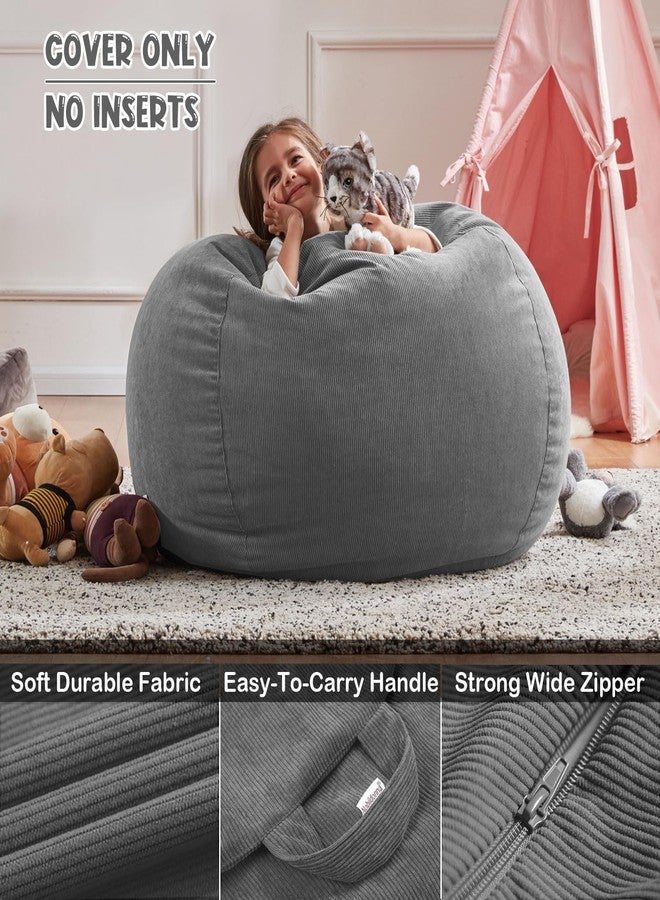Nobildonna Bean Bag Chair Cover (No Filler) for Kids and Adults,Beanbag Stuffed Animal Storage Without Filling Plush Toys Holder and Organizer Soft Premium Corduroy 200L - Image 3