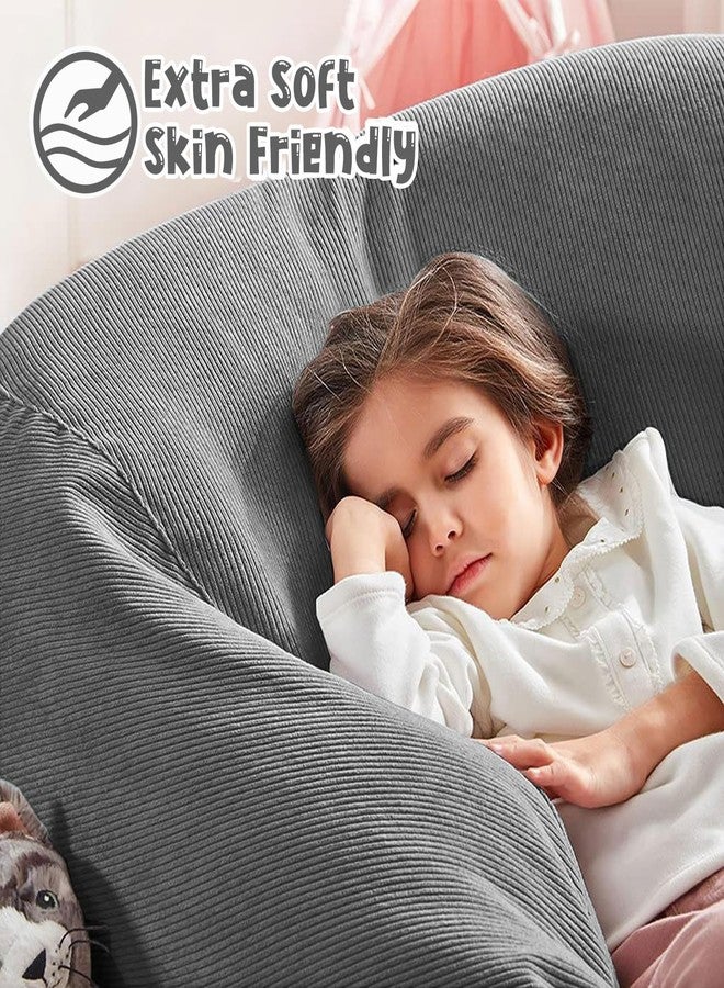 Nobildonna Bean Bag Chair Cover (No Filler) for Kids and Adults,Beanbag Stuffed Animal Storage Without Filling Plush Toys Holder and Organizer Soft Premium Corduroy 200L - Image 5