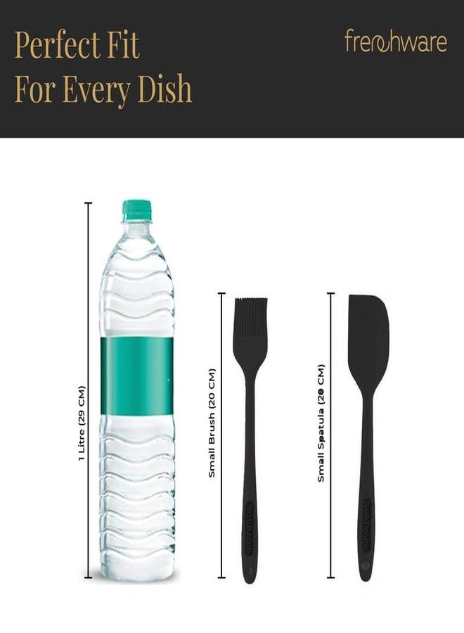 Frenchware (Set of 2, Black) Oil Brush for Cooking & Non-Stick Silicone Spatula Baking & Mixing - Seamless Design, Heat-Resistant -40°C to 230°C, Food-Grade & BPA-Free, Dishwasher Safe - Image 3