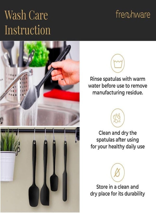 Frenchware (Set of 2, Black) Oil Brush for Cooking & Non-Stick Silicone Spatula Baking & Mixing - Seamless Design, Heat-Resistant -40°C to 230°C, Food-Grade & BPA-Free, Dishwasher Safe - Image 4