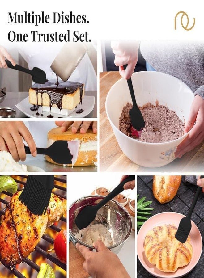Frenchware (Set of 2, Black) Oil Brush for Cooking & Non-Stick Silicone Spatula Baking & Mixing - Seamless Design, Heat-Resistant -40°C to 230°C, Food-Grade & BPA-Free, Dishwasher Safe - Image 5