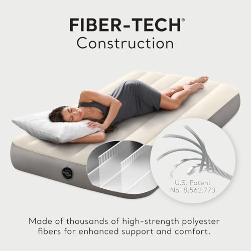 Intex 64101E Dura-Beam Standard Single-High Air Mattress: Fiber-Tech – Twin Size – 10in Bed Height – 300lb Weight Capacity – Pump Sold Separately - Image 5