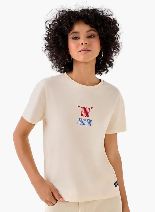 Lee Cooper Lee Cooper Regular Fit Cotton T-shirt with Embroidered Logo