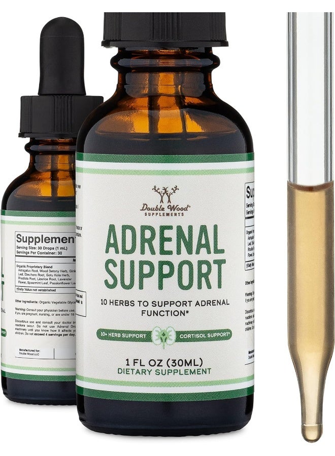 مكملات دعم الغدة الكظرية قطرات سائلة 10 مواد عضوية متكيفة لإجهاد الغدة الكظرية - Image 1