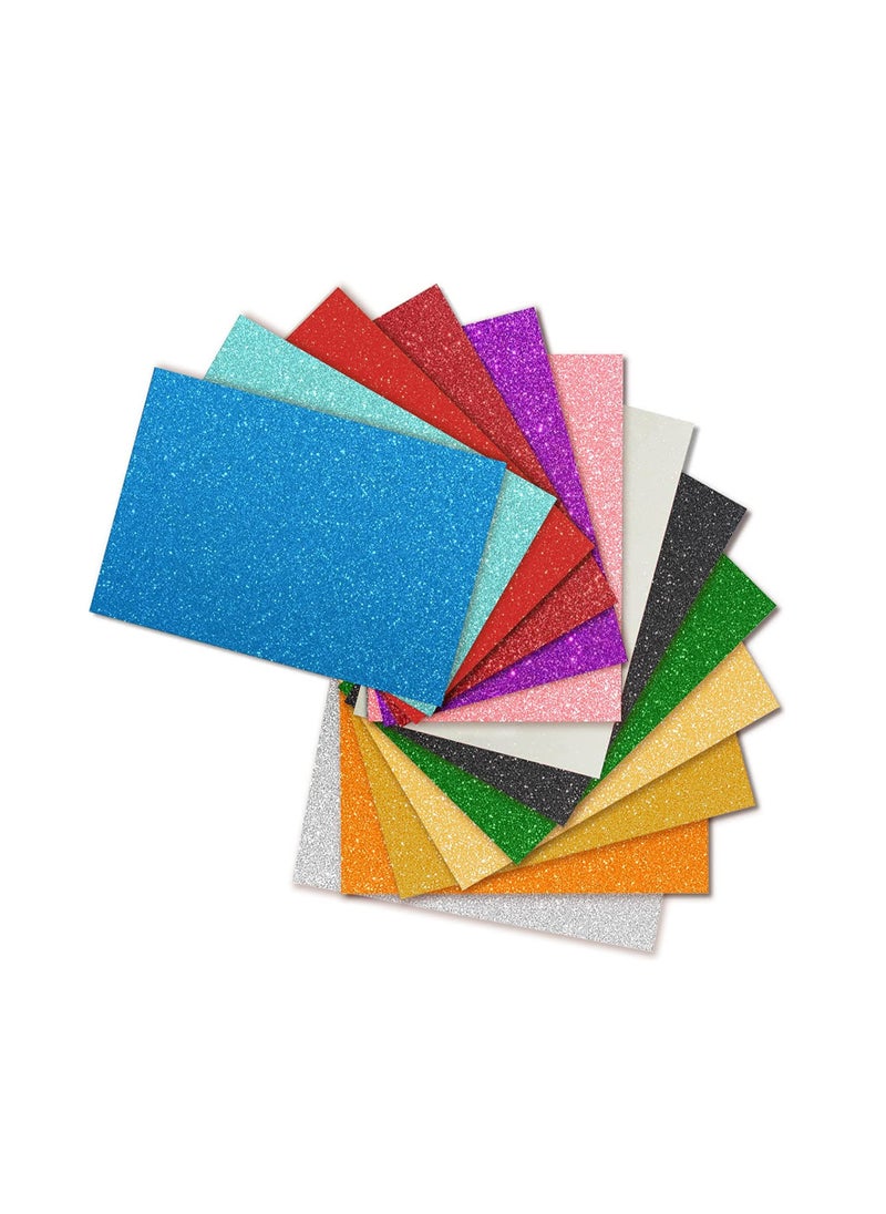 Sadaf 10-Piece A4 Size Glitter Sponge Sheet With Sticker Assorted Colours  - Image 2