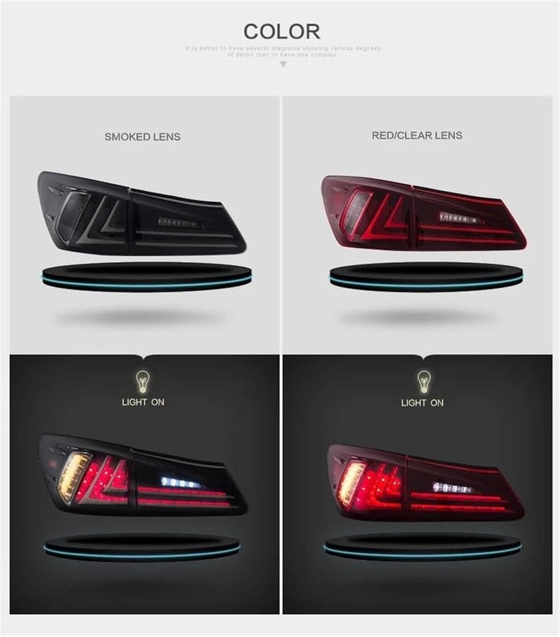 Wivplex Black Smoked Tail Lights for Lexus IS250/IS350 - Image 4