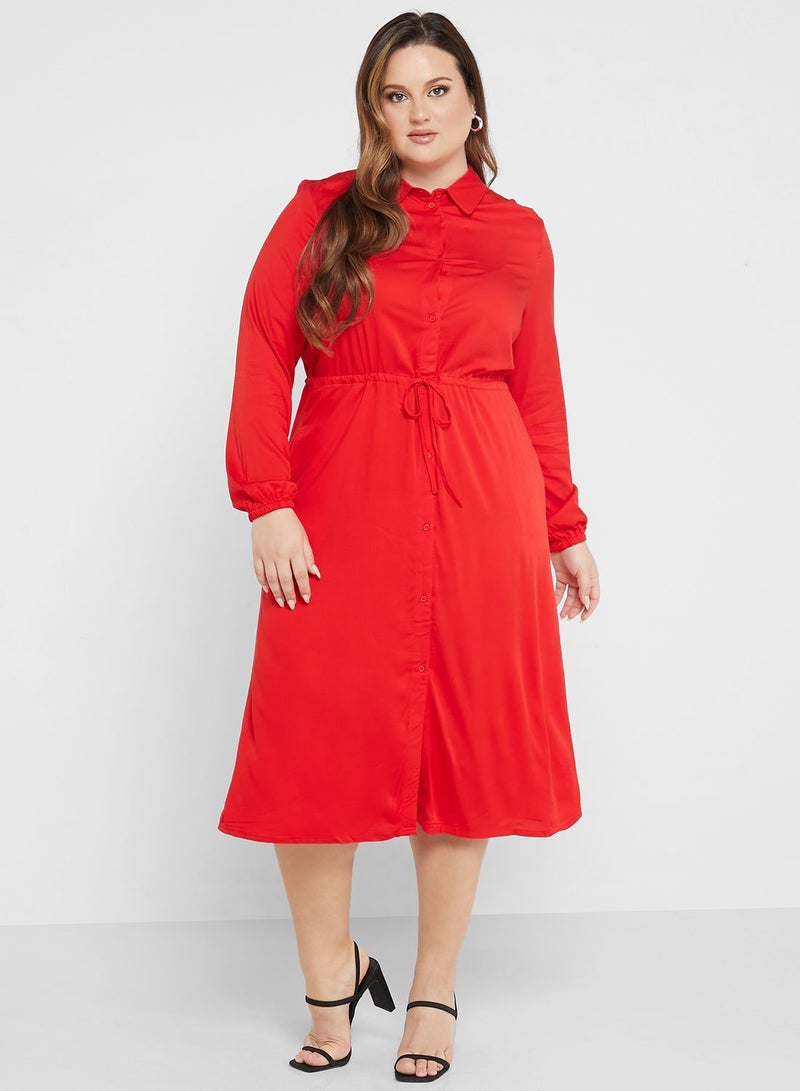 VERO MODA Classic Shirred Midi Dress  - Image 1