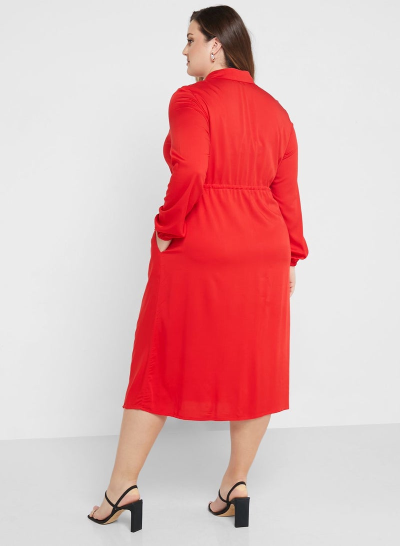 VERO MODA Classic Shirred Midi Dress  - Image 2