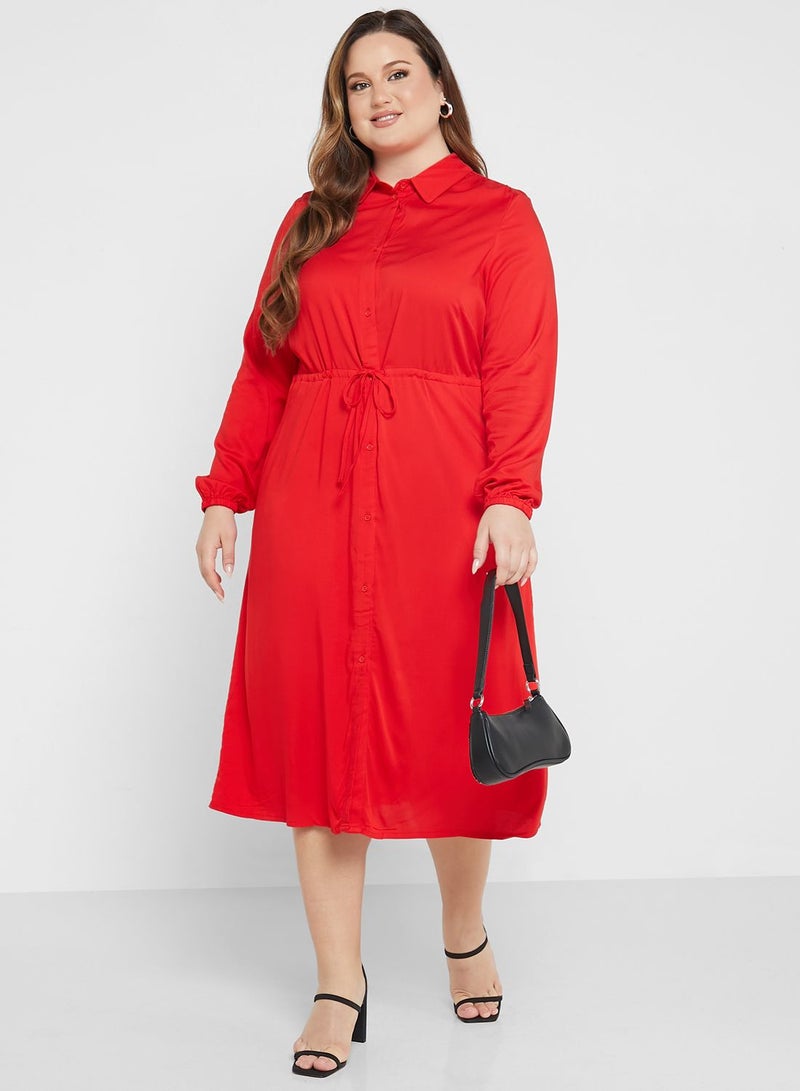 VERO MODA Classic Shirred Midi Dress  - Image 4