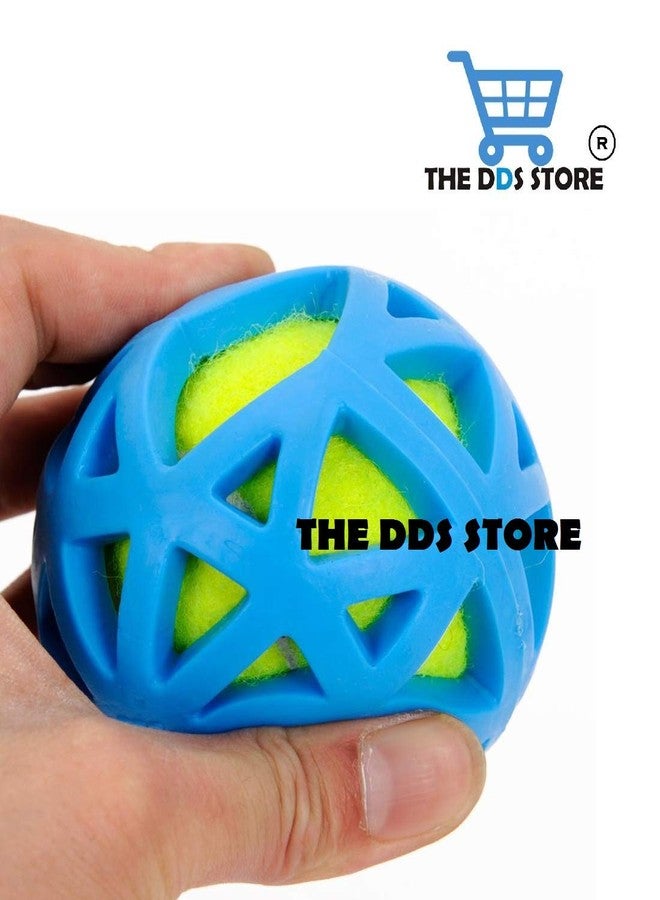 THE DDS STORE Pet Dog's Non-Toxic Rubber Teething and Training Chewing Ball Without Sound Dogs Toys Tennis Ball Bite Resistant Teeth Cleaning Chew Pet Rubber TPR for Small-Medium Dog (Colour May Vary) - Image 3