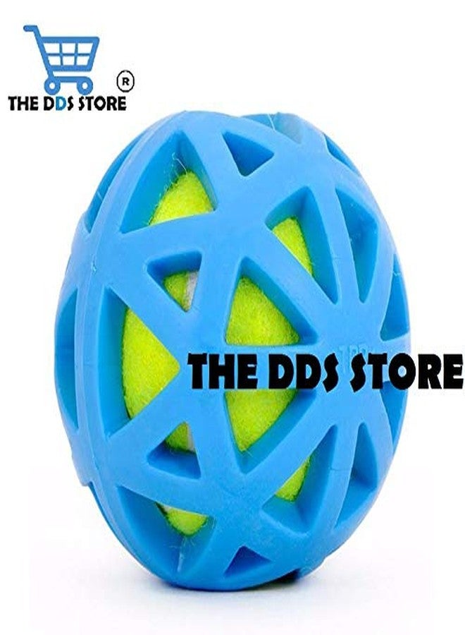 THE DDS STORE Pet Dog's Non-Toxic Rubber Teething and Training Chewing Ball Without Sound Dogs Toys Tennis Ball Bite Resistant Teeth Cleaning Chew Pet Rubber TPR for Small-Medium Dog (Colour May Vary) - Image 2