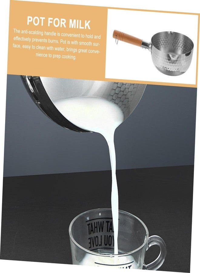 SHOWERORO Stainless Steel Yukihira Pan 14 Inch Japanese Style Saucepan with Double Spout for Cooking Ramen and Sauces - Image 3