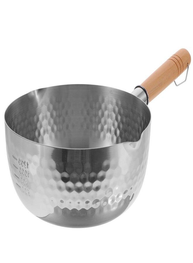 SHOWERORO Stainless Steel Yukihira Pan 14 Inch Japanese Style Saucepan with Double Spout for Cooking Ramen and Sauces - Image 1