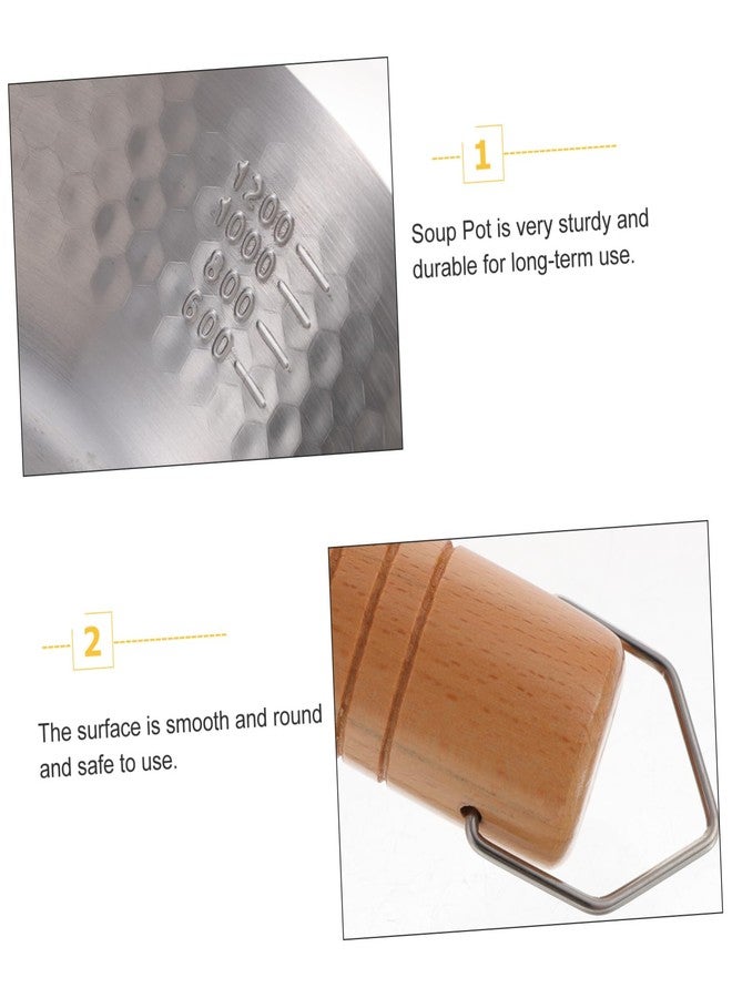 SHOWERORO Stainless Steel Yukihira Pan 14 Inch Japanese Style Saucepan with Double Spout for Cooking Ramen and Sauces - Image 4