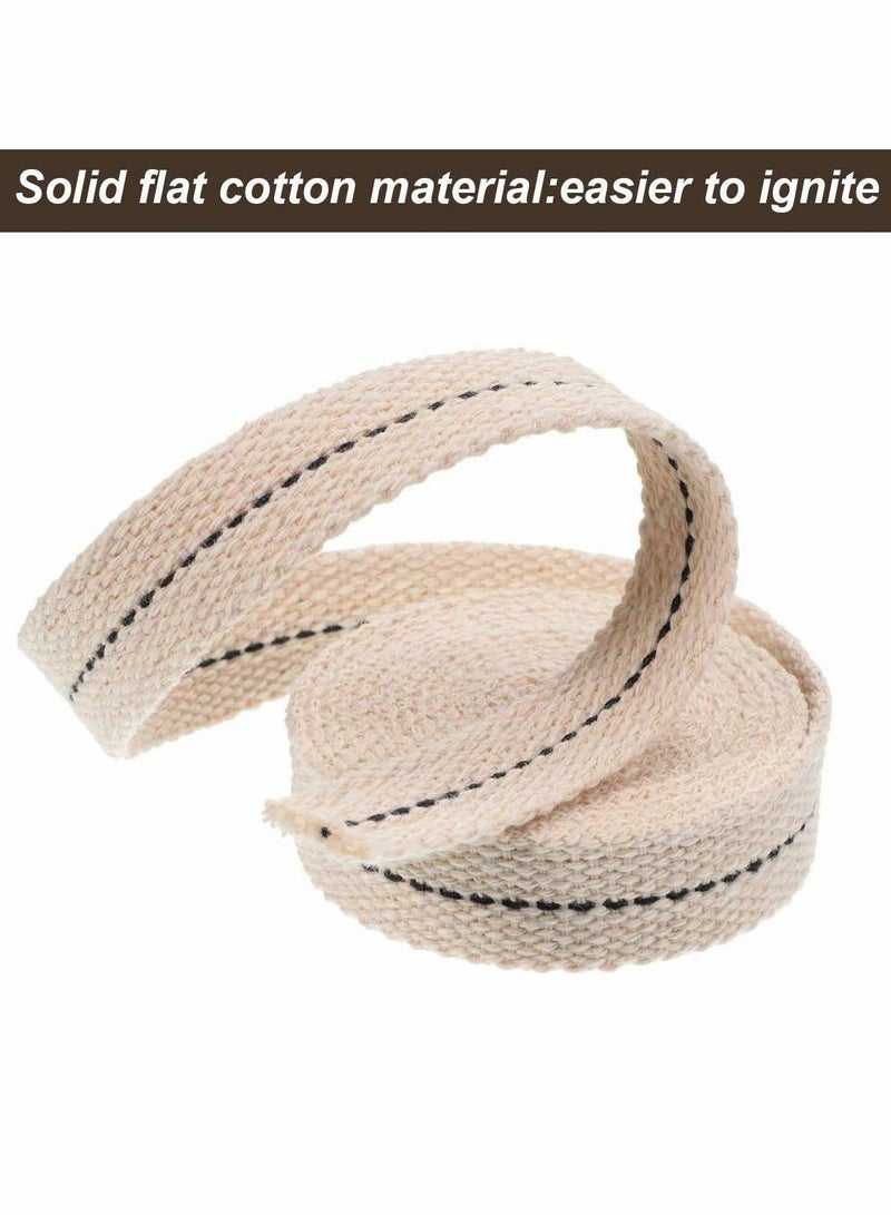 Cotton Wick, 1/2 Inch Oil Lantern 3/4 Stitch Lamp 7/8 Wicks Burner with Stitch, for Kerosene Based Lanterns, 6.5 Feet per Roll (Blue Stitch)